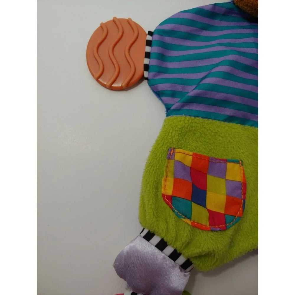Kids Preferred Teddy bear teether Security Blanket blue purple pink swirl stripe